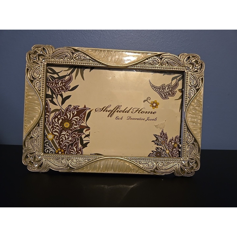 Sheffield Home Jewel Collection Picture Frame 4" x 6"‎ Silver Enamel Crystals